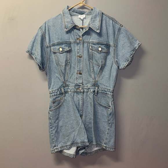 Lelis One and Only Short Pocketed Denim Romper - Picture 2 of 6